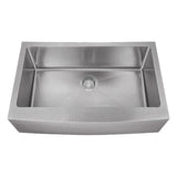Dakota Sinks DSM-A3320 Signature M-Series 33 Inch Micro Radius Single Bowl Apron Front Kitchen Sink with Bottom Grid DSM-A3320SV Dakota Sinks Silver