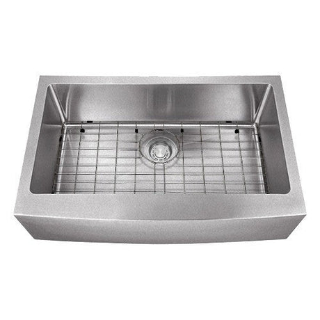 Dakota Sinks DSM-A3320 Signature M-Series 33 Inch Micro Radius Single Bowl Apron Front Kitchen Sink with Bottom Grid DSM-A3320 Dakota Sinks Stainless Steel