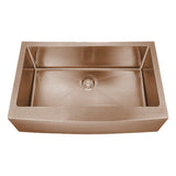 Dakota Sinks DSM-A3320 Signature M-Series 33 Inch Micro Radius Single Bowl Apron Front Kitchen Sink with Bottom Grid DSM-A3320CP Dakota Sinks Copper
