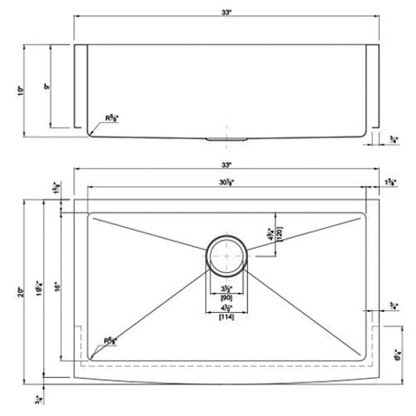 Dakota Sinks DSM-A3320 Signature M-Series 33 Inch Micro Radius Single Bowl Apron Front Kitchen Sink with Bottom Grid Dakota Sinks