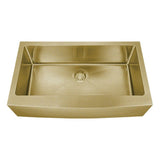 Dakota Sinks DSM-A3620 Signature M-Series 36 Inch Micro Radius Single Bowl Apron Front Kitchen Sink with Bottom Grid DSM-A3620GD Dakota Sinks Gold