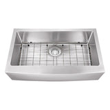 Dakota Sinks DSM-A3620 Signature M-Series 36 Inch Micro Radius Single Bowl Apron Front Kitchen Sink with Bottom Grid DSM-A3620 Dakota Sinks Stainless Steel