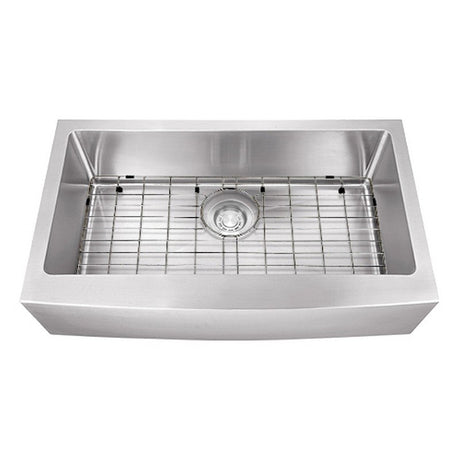 Dakota Sinks DSM-A3620 Signature M-Series 36 Inch Micro Radius Single Bowl Apron Front Kitchen Sink with Bottom Grid DSM-A3620 Dakota Sinks Stainless Steel