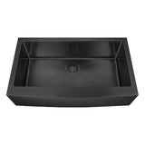 Dakota Sinks DSM-A3620 Signature M-Series 36 Inch Micro Radius Single Bowl Apron Front Kitchen Sink with Bottom Grid DSM-A3620GBK Dakota Sinks Gunmetal Black