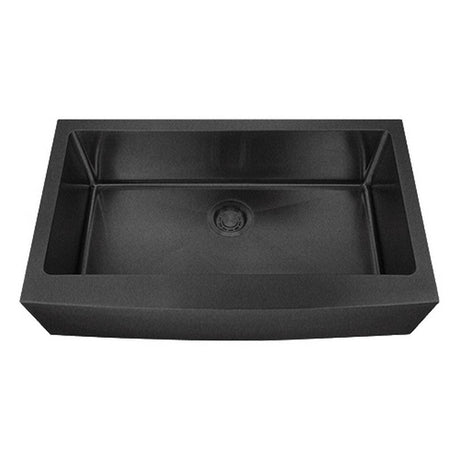 Dakota Sinks DSM-A3620 Signature M-Series 36 Inch Micro Radius Single Bowl Apron Front Kitchen Sink with Bottom Grid DSM-A3620GBK Dakota Sinks Gunmetal Black