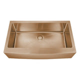 Dakota Sinks DSM-A3620 Signature M-Series 36 Inch Micro Radius Single Bowl Apron Front Kitchen Sink with Bottom Grid DSM-A3620CP Dakota Sinks Copper