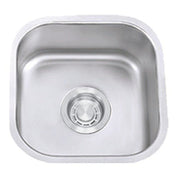 Dakota Sinks DSR-1616 Signature R-Series 16 Inch Standard Radius Single Bowl Undermount Stainless Steel Square Bar Sink with Bottom Grid - Dakota Sinks