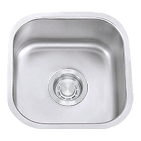 Dakota Sinks DSR-1616 Signature R-Series 16 Inch Standard Radius Single Bowl Undermount Stainless Steel Square Bar Sink with Bottom Grid Dakota Sinks