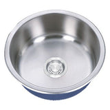 Dakota Sinks DSR-167R Signature R-Series 17 1/8 Inch Standard Radius Single Bowl Undermount Stainless Steel Round Bar Sink with Bottom Grid Dakota Sinks