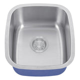 Dakota Sinks DSR-1915 Signature R-Series 18 Inch Standard Radius Single Bowl Undermount Stainless Steel Kitchen Sink with Bottom Grid - Satin Brushed Nickel Dakota Sinks