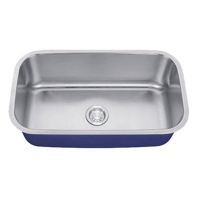 Dakota Sinks DSR-3218 Signature R-Series 31 1/2 Inch Standard Radius Single Bowl Undermount Stainless Steel Kitchen Sink with Bottom Grid - Satin Brushed Nickel Dakota Sinks