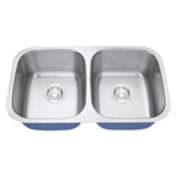 Dakota Sinks DSR-5050 Signature R-Series 32 1/4 Inch Standard Radius 40/60 Offset Double Bowl Undermount Stainless Steel Kitchen Sink with Bottom Grid Dakota Sinks