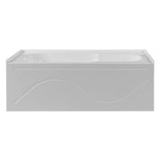 Dakota Sinks DST-ALLC00W Signature 60 x 32 Inch Alcove Oval Soaker Acrylic Bathtub with Non-Slip Surface, Integral Skirt and Drain - White, Left - Dakota Sinks