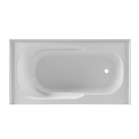 Dakota Sinks DST-ALLC01W Signature 60 x 32 Inch Alcove Rectangle Soaker Acrylic Bathtub with Lumbar Support, Armrests and Integral Skirt - White DST-ALRC00W Dakota Sinks Right