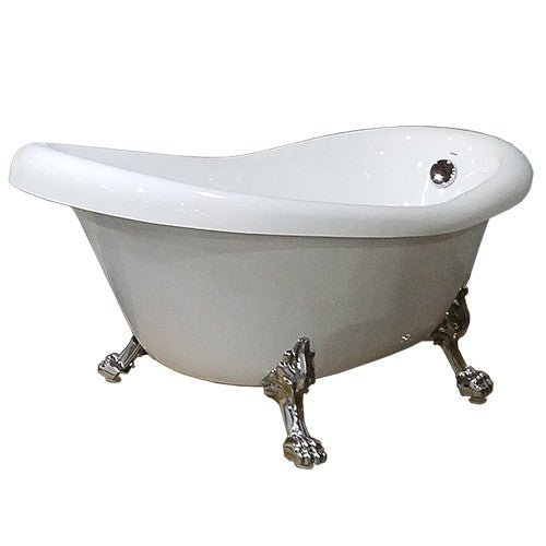 8 Inch Free Standing Clawfoot Acrylic Bathtub with Chrome Feet - Dakota Sinks