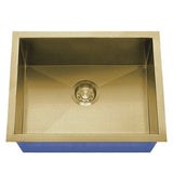 Dakota Sinks DSZ-1915 Signature Z-Series 19 Inch Zero Radius Single Bowl Undermount Stainless Steel Bar Sink with Bottom Grid DSZ-1915GD Dakota Sinks Gold