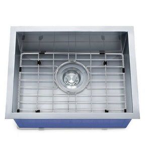 Dakota Sinks DSZ-1915 Signature Z-Series 19 Inch Zero Radius Single Bowl Undermount Stainless Steel Bar Sink with Bottom Grid DSZ-1915 Dakota Sinks Satin Brushed Nickel