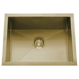 Dakota Sinks DSZ-2318 Signature Z-Series 23 Inch Zero Radius Single Bowl Undermount Stainless Steel Kitchen Sink with Bottom Grid DSZ-2318GD Dakota Sinks Gold