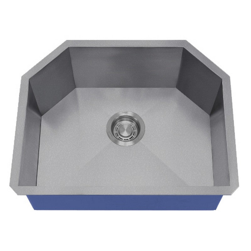 Dakota Sinks DSZ-2321 Signature Z-Series 23 Inch Zero Radius Single D-Bowl Undermount Stainless Steel Kitchen Sink with Bottom Grid DSZ-2321SV Dakota Sinks Silver