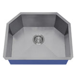 Dakota Sinks DSZ-2321 Signature Z-Series 23 Inch Zero Radius Single D-Bowl Undermount Stainless Steel Kitchen Sink with Bottom Grid DSZ-2321SV Dakota Sinks Silver