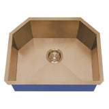 Dakota Sinks DSZ-2321 Signature Z-Series 23 Inch Zero Radius Single D-Bowl Undermount Stainless Steel Kitchen Sink with Bottom Grid DSZ-2321CP Dakota Sinks Copper