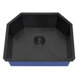 Dakota Sinks DSZ-2321 Signature Z-Series 23 Inch Zero Radius Single D-Bowl Undermount Stainless Steel Kitchen Sink with Bottom Grid DSZ-2321GBK Dakota Sinks Gunmetal Black