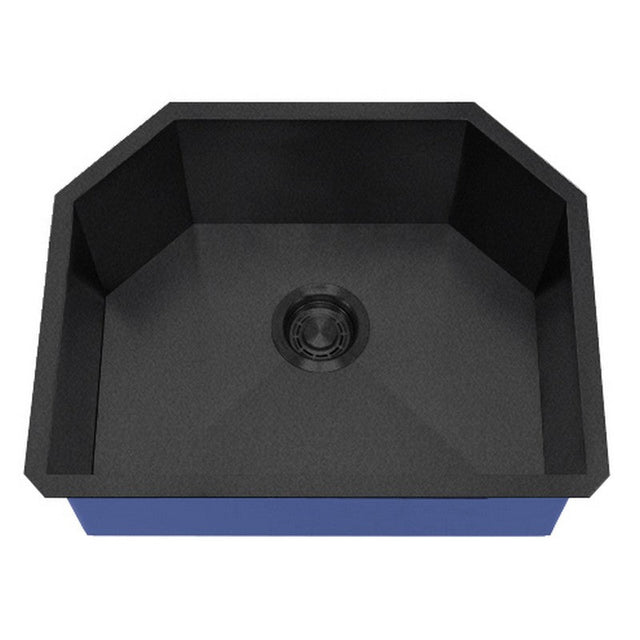 Dakota Sinks DSZ-2321 Signature Z-Series 23 Inch Zero Radius Single D-Bowl Undermount Stainless Steel Kitchen Sink with Bottom Grid DSZ-2321GBK Dakota Sinks Gunmetal Black