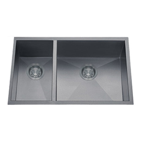 Dakota Sinks DSZ-3070 Signature Z-Series 32 Inch Zero Radius 30/70 Double Bowl Undermount Stainless Steel Kitchen Sink with Bottom Grid DSZ-3070SV Dakota Sinks Silver