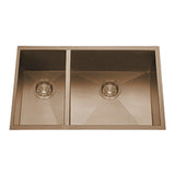 Dakota Sinks DSZ-3070 Signature Z-Series 32 Inch Zero Radius 30/70 Double Bowl Undermount Stainless Steel Kitchen Sink with Bottom Grid DSZ-3070CP Dakota Sinks Copper