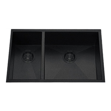 Dakota Sinks DSZ-3070 Signature Z-Series 32 Inch Zero Radius 30/70 Double Bowl Undermount Stainless Steel Kitchen Sink with Bottom Grid DSZ-3070GBK Dakota Sinks Gunmetal Black