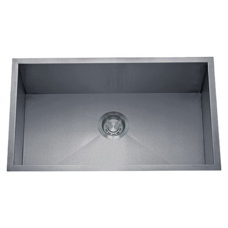 Dakota Sinks DSZ-3218 Signature Z-Series 32 Inch Zero Radius Single Bowl Undermount Stainless Steel Kitchen Sink with Bottom Grid DSZ-3218SV Dakota Sinks Silver