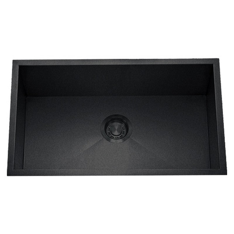 Dakota Sinks DSZ-3218 Signature Z-Series 32 Inch Zero Radius Single Bowl Undermount Stainless Steel Kitchen Sink with Bottom Grid DSZ-3218GBK Dakota Sinks Gunmetal Black