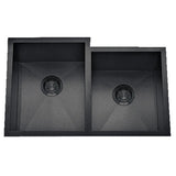 Dakota Sinks DSZ-6040-1 Signature Z-Series 30 3/4 Inch Zero Radius 60/40 Offset Double Bowl Undermount Stainless Steel Kitchen Sink with Bottom Grid DSZ-6040-1GBK Dakota Sinks Gunmetal Black