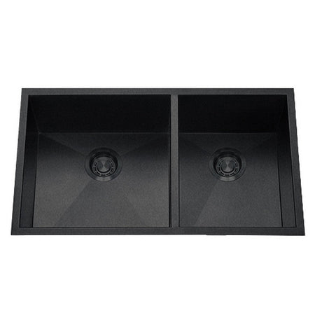 Dakota Sinks DSZ-6040 Signature Z-Series 32 Inch Zero Radius 60/40 Double Bowl Undermount Stainless Steel Kitchen Sink with Bottom Grid DSZ-6040GBK Dakota Sinks Gunmetal Black