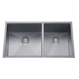 Dakota Sinks DSZ-6040 Signature Z-Series 32 Inch Zero Radius 60/40 Double Bowl Undermount Stainless Steel Kitchen Sink with Bottom Grid DSZ-6040SV Dakota Sinks Silver
