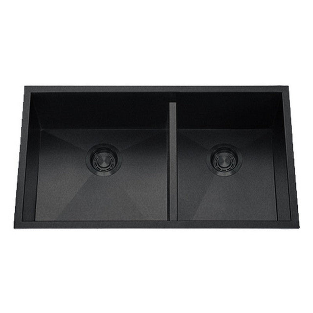 Dakota Sinks DSZ-6040LD Signature Z-Series 32 Inch Zero Radius 50/50 Low Divide Double Bowl Undermount Stainless Steel Kitchen Sink with Bottom Grid DSZ-6040LDGBK Dakota Sinks Gunmetal Black
