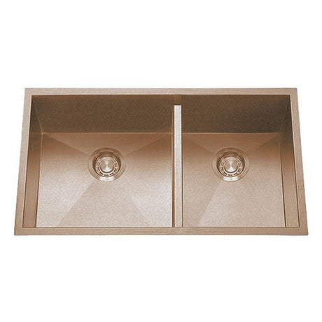 Dakota Sinks DSZ-6040LD Signature Z-Series 32 Inch Zero Radius 50/50 Low Divide Double Bowl Undermount Stainless Steel Kitchen Sink with Bottom Grid DSZ-6040LDCP Dakota Sinks Copper