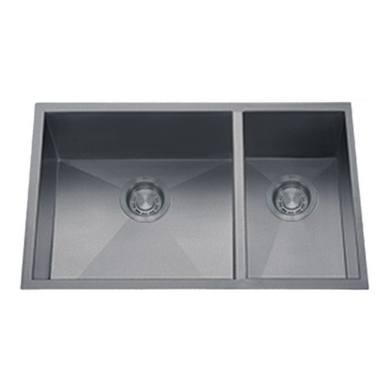 Dakota Sinks DSZ-7030 Signature Z-Series 32 Inch Zero Radius 70/30 Double Bowl Undermount Stainless Steel Kitchen Sink with Bottom Grid DSZ-7030SV Dakota Sinks Silver