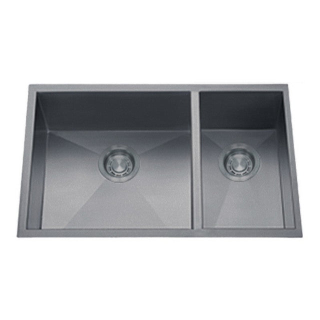 Dakota Sinks DSZ-7030 Signature Z-Series 32 Inch Zero Radius 70/30 Double Bowl Undermount Stainless Steel Kitchen Sink with Bottom Grid DSZ-7030SV Dakota Sinks Silver