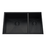 Dakota Sinks DSZ-7030 Signature Z-Series 32 Inch Zero Radius 70/30 Double Bowl Undermount Stainless Steel Kitchen Sink with Bottom Grid DSZ-7030GBK Dakota Sinks Gunmetal Black