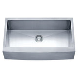 Dakota Sinks DSZ-A3020 Signature Z-Series 30 Inch Zero Radius Single Bowl Apron Front Stainless Steel Kitchen Sink with Bottom Grid DSZ-A3020 Dakota Sinks Satin Brushed Nickel