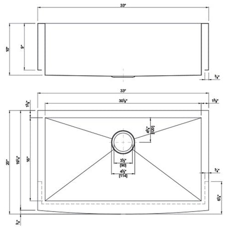 Dakota Sinks DSZ-A3020 Signature Z-Series 30 Inch Zero Radius Single Bowl Apron Front Stainless Steel Kitchen Sink with Bottom Grid Dakota Sinks