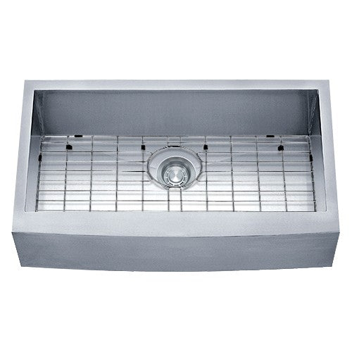 Dakota Sinks DSZ-A3620 Signature Z-Series 36 Inch Zero Radius Single Bowl Apron Front Stainless Steel Kitchen Sink with Bottom Grid DSZ-A3620 Dakota Sinks Brushed Nickel