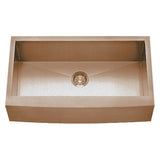 Dakota Sinks DSZ-A3620 Signature Z-Series 36 Inch Zero Radius Single Bowl Apron Front Stainless Steel Kitchen Sink with Bottom Grid DSZ-A3620CP Dakota Sinks Copper