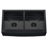 Dakota Sinks DSZ-A5050 Signature Z-Series 33 Inch Zero Radius 50/50 Double Bowl Apron Front Stainless Steel Kitchen Sink with Bottom Grid DSZ-A5050GBK Dakota Sinks Gunmetal Black