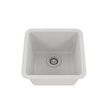 Dakota Sinks GSE-QC1618-BE Builders Elements Series 16 1/2 Inch Quartz Composite Single Bowl Undermount Bar Sink GSE-QC1618-W Dakota Sinks White