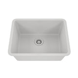 Dakota Sinks GSE-QC2318-BE Builders Elements Series 23 Inch Quartz Composite Single Bowl Undermount Kitchen Sink GSE-QC2318-W Dakota Sinks White