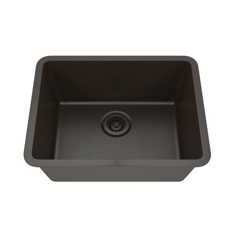 Dakota Sinks GSE-QC2318-BE Builders Elements Series 23 Inch Quartz Composite Single Bowl Undermount Kitchen Sink GSE-QC2318-MO Dakota Sinks Mocha