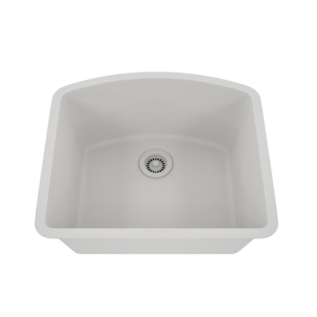 Dakota Sinks GSE-QC2321-BE Builders Elements Series 23 Inch Quartz Composite Single D-Bowl Undermount Kitchen Sink GSE-QC2321-W Dakota Sinks White