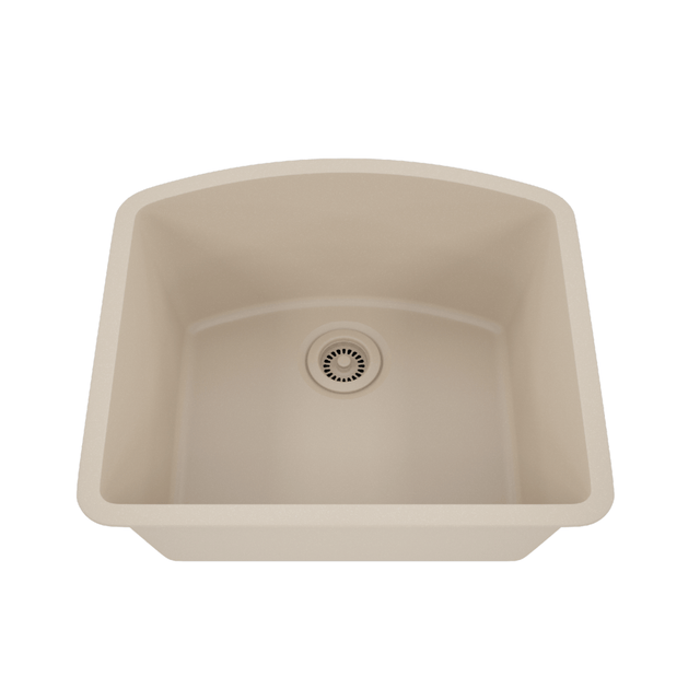 Dakota Sinks GSE-QC2321-BE Builders Elements Series 23 Inch Quartz Composite Single D-Bowl Undermount Kitchen Sink GSE-QC2321-BE Dakota Sinks Beige